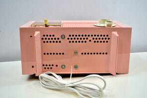 SOLD! - Dec. 17, 2019 - Petal Pink Vintage 1959 General Electric Model C-400A Tube Radio With Rare Pink Clock Face! - [product_type} - General Electric - Retro Radio Farm
