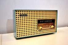 Load image into Gallery viewer, Continental Baby Blue 1960 General Electric Model T165A Musaphonic Tube Radio Clover Grid Grill! - [product_type} - General Electric - Retro Radio Farm