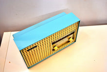 Load image into Gallery viewer, Continental Baby Blue 1960 General Electric Model T165A Musaphonic Tube Radio Clover Grid Grill! - [product_type} - General Electric - Retro Radio Farm