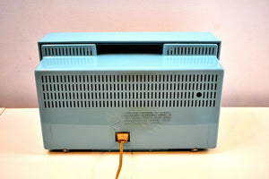 Continental Baby Blue 1960 General Electric Model T165A Musaphonic Tube Radio Clover Grid Grill! - [product_type} - General Electric - Retro Radio Farm