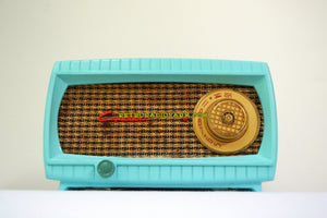 SOLD! - Aug 3, 2018 - TURQUOISE AND WICKER Retro Vintage 1949 Capehart Model 3T55B AM Tube Radio - [product_type} - Capehart - Retro Radio Farm