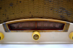 Vintage 1948 Creamy Beige Crosley Model 9-104W AM Tube Radio Sounds Wonderful Like a Crosley Would! - [product_type} - Crosley - Retro Radio Farm