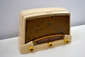 Vintage 1948 Creamy Beige Crosley Model 9-104W AM Tube Radio Sounds Wonderful Like a Crosley Would! - [product_type} - Crosley - Retro Radio Farm