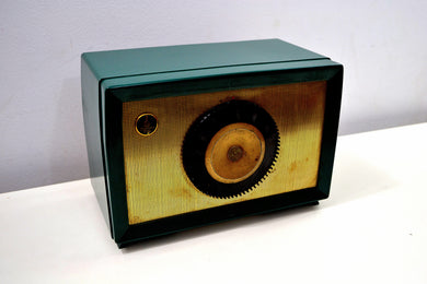 Neptune Green Mid Century 1955 Emerson Model 813B AM Vacuum Tube Radio Sounds Great!