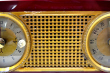 画像をギャラリービューアに読み込む, SOLD! - Oct 30, 2019 - Cranberry Red 1954 RCA Victor Vintage Model 4-C-544 Tube AM Clock Radio Sounds Great! - [product_type} - RCA Victor - Retro Radio Farm