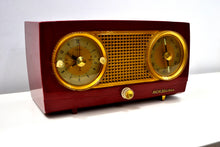 Charger l&#39;image dans la galerie, SOLD! - Oct 30, 2019 - Cranberry Red 1954 RCA Victor Vintage Model 4-C-544 Tube AM Clock Radio Sounds Great! - [product_type} - RCA Victor - Retro Radio Farm