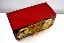 Load image into Gallery viewer, SOLD! - Oct 30, 2019 - Cranberry Red 1954 RCA Victor Vintage Model 4-C-544 Tube AM Clock Radio Sounds Great! - [product_type} - RCA Victor - Retro Radio Farm