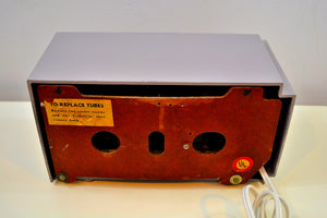 SOLD! - Nov. 14, 2019 - Lavender Taupe Art Deco Vintage 1948 Telechron Model 8H67 Musalarm AM Clock Radio Works Great! - [product_type} - Telechron - Retro Radio Farm