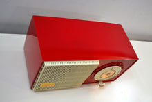 Load image into Gallery viewer, SOLD! - Jan. 8, 2020 - Rally Red and White 1955 General Electric Model 471 AM Tube Radio Real Charmer! - [product_type} - General Electric - Retro Radio Farm