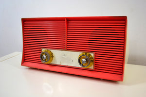 Salmon Pink Twin Speaker Retro Vintage 1959 Philco Model J846-124 AM Tube Radio Sounds Great! - [product_type} - Philco - Retro Radio Farm