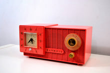 Load image into Gallery viewer, Watermelon Pink Mid Century Retro Jetsons 1957 Olympic Model 408 AM Clock Radio Totally Restored! - [product_type} - Olympic - Retro Radio Farm