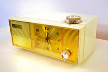 Load image into Gallery viewer, SOLD! - Dec 10, 2019 - Grecian Ivory and Gold 1965 Penncrest Model 3625 AM Tube Clock Radio Works Great Looks Great! - [product_type} - Penncrest - Retro Radio Farm