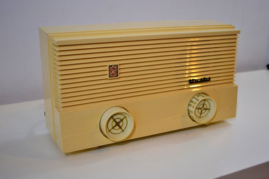SOLD! - Sept 24, 2019 - Vanilla Ivory Vintage 1959 Sylvania Model 5T10 Radio with Smart Speaker WiFi!