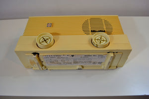 SOLD! - Sept 24, 2019 - Vanilla Ivory Vintage 1959 Sylvania Model 5T10 Radio with Amazon Echo Dot! - [product_type} - Sylvania - Retro Radio Farm