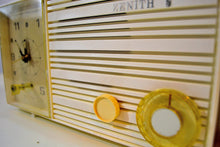 画像をギャラリービューアに読み込む, Pure White 1965 Zenith Model X174W AM Tube Clock Radio Works Great! - [product_type} - Zenith - Retro Radio Farm