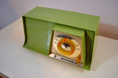 SOLD! - Aug 18, 2019 - Avocado Mid Century Vintage 1962 Motorola A10G62 Tube AM Radio Cool Model Rare Color!