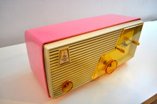 Load image into Gallery viewer, Cameo Pink Mid Century Vintage Retro 1958 Emerson Tube AM Clock Radio Sounds Great! - [product_type} - Emerson - Retro Radio Farm