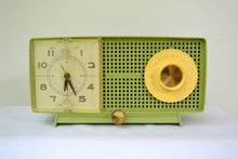 Load image into Gallery viewer, SOLD! - Aug 15, 2018 - BLUETOOTH MP3 UPGRADE ADDED - SPRING GREEN 1958 GE General Electric Tube AM Radio Model C-438B Radio So Fresh! - [product_type} - General Electric - Retro Radio Farm
