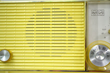 画像をギャラリービューアに読み込む, SOLD! - Sept. 9, 2018 - BLUETOOTH MP3 UPGRADE ADDED - Lemon Yellow Mid Century Antique Retro Vintage 1959 RCA Victor Model RFD19Z AM Tube Clock Radio Near Mint! - [product_type} - RCA Victor - Retro Radio Farm
