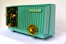 Charger l&#39;image dans la galerie, SOLD! - Dec 1, 2018 - Teal Blue Retro Jetsons Vintage 1957 RCA Victor RCA 3RD-35 Tube AM Clock Radio Cute! - [product_type} - RCA Victor - Retro Radio Farm
