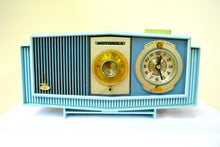 Charger l&#39;image dans la galerie, SOLD! - Aug 13, 2018 - BLUETOOTH MP3 UPGRADE ADDED - BLUE on Blue Mid-Century Retro 1963 Motorola Model C4P-55 Tube AM Clock Radio Rare Color! - [product_type} - Motorola - Retro Radio Farm