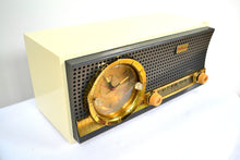 Load image into Gallery viewer, SOLD! - July 8, 2019 - Black and White Mid Century Retro 1959-1961 Travler C230 Tube AM Clock Radio Rare Color Combo! - [product_type} - Travler - Retro Radio Farm