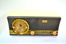 Charger l&#39;image dans la galerie, SOLD! - July 8, 2019 - Black and White Mid Century Retro 1959-1961 Travler C230 Tube AM Clock Radio Rare Color Combo! - [product_type} - Travler - Retro Radio Farm