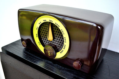 SOLD! - Aug 22, 2019 - Chocolate Brown Bakelite 1949 Zenith Model 7H918 FM Only Tube Radio Great Player Delicious Looking!