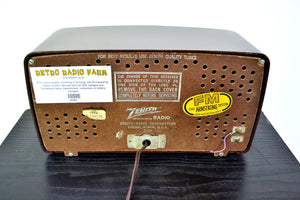 SOLD! - Aug 22, 2019 - Chocolate Brown Bakelite 1949 Zenith Model 7H918 FM Only Tube Radio Great Player Delicious Looking! - [product_type} - Zenith - Retro Radio Farm