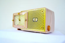 Charger l&#39;image dans la galerie, SOLD! - March 25, 2019 - Luxe Fifth Avenue Pink 1957 Bulova Model 120 Tube AM Clock Radio Excellent Condition! - [product_type} - Bulova - Retro Radio Farm