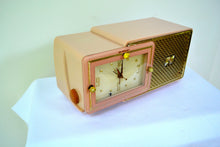 Charger l&#39;image dans la galerie, SOLD! - March 25, 2019 - Luxe Fifth Avenue Pink 1957 Bulova Model 120 Tube AM Clock Radio Excellent Condition! - [product_type} - Bulova - Retro Radio Farm