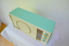 Charger l&#39;image dans la galerie, SOLD! - Aug 22, 2018 - BLUETOOTH MP3 UPGRADE ADDED - Turquoise and White Retro Jetsons Early 60s Olympic Model AFM-20 Tube AM FM Radio Totally Restored! - [product_type} - Olympic - Retro Radio Farm