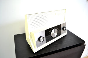 SOLD! - Jan. 11, 2019 - White RCA Victor Model 3RD50 AM Tube Radio Totally Restored Works Great! - [product_type} - RCA Victor - Retro Radio Farm