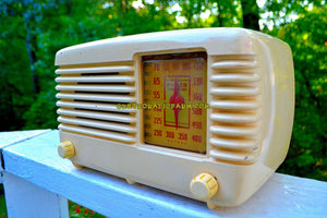 SOLD! - Dec 15, 2017 - BLUETOOTH MP3 Ready - ANTIQUE IVORY Vintage Deco Retro 1946 Philco Transitone 46-200 AM Bakelite Tube Radio Excellent Working Condition! - [product_type} - Philco - Retro Radio Farm