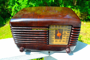 SOLD! - Sept 28, 2017 - BLUETOOTH MP3 Ready - BROWN MARBLED Swirly Vintage Deco Retro 1946 Philco Transitone 46-200 AM Bakelite Tube Radio Excellent Working Condition! - [product_type} - Philco - Retro Radio Farm