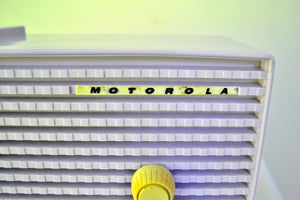 SOLD! - Oct 31, 2018 - Wisteria Lavender 1957 Motorola 57CD Tube AM Clock Radio Sweet! - [product_type} - Motorola - Retro Radio Farm