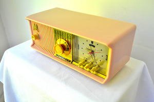 SOLD! - Mar 18, 2019 - Luscious Pink 1957 Motorola 57CC Tube AM Clock Radio Pristine Condition!