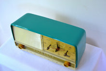 Load image into Gallery viewer, SOLD! - Sept 7, 2018 - Gorgeous Teal And White 1956 RCA Victor 9-C-71 Tube AM Clock Radio Works Great! - [product_type} - RCA Victor - Retro Radio Farm