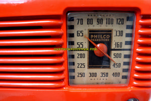 SOLD! - Dec 1, 2017 - BLUETOOTH MP3 Ready - PERSIMMON Vintage Deco Retro 1946 Philco Transitone 46-200 AM Bakelite Tube Radio Excellent Working Condition! - [product_type} - Philco - Retro Radio Farm