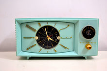 Load image into Gallery viewer, SOLD! - March 1, 2020 - Light Blue Turquoise 1959 Westinghouse Model 671T5 Vintage Tube AM Clock Radio Gorgeous and Sounds Great! - [product_type} - Westinghouse - Retro Radio Farm