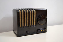 Load image into Gallery viewer, SOLD! - Jan 12, 2020 - Midnite Black Vintage Bakelite 1938 Silvertone Model 6102A AM Tube Radio Rare and Sounds Great! - [product_type} - Silvertone - Retro Radio Farm