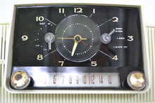 画像をギャラリービューアに読み込む, SOLD! - July 8, 2019 - Classic White 1957 General Electric Model 912D Tube AM Clock Radio - [product_type} - General Electric - Retro Radio Farm