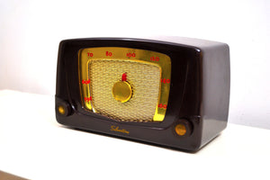 SOLD! - Sept 15, 2019 - Espresso Brown Retro Vintage 1952 Silvertone Model 5 AM Tube Radio Works Great! Popular Model Back in the Day! - [product_type} - Silvertone - Retro Radio Farm