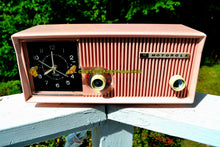 Charger l&#39;image dans la galerie, SOLD! - Sept 13, 2017 - CAMEO PINK Mid Century Retro Vintage Antique Motorola 1957 Model 5C13P Clock Radio Tube AM Clock Radio Rare Model! - [product_type} - Motorola - Retro Radio Farm