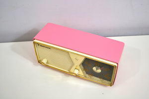 Bubble Gum Pink 1956 Emerson Model 876B Tube AM Radio Restored Loud As Heck and Great Sounding! - [product_type} - Emerson - Retro Radio Farm