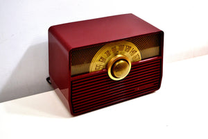 SOLD! - Jan 19, 2020 - Claret Red 1952 RCA Victor Model 1-X-56 AM Tube Radio Great Sounding! - [product_type} - RCA Victor - Retro Radio Farm