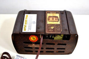 SOLD! - Sept 25, 2019 - Marbled Brown Bakelite Vintage 1946 Philco Transitone 46-200 AM Radio Drop Dead Mint! - [product_type} - Philco - Retro Radio Farm