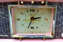 Charger l&#39;image dans la galerie, SOLD! - Sept 20, 2017 - PINK CHRYSANTHEMUM Mid Century Retro Vintage 1955 Sylvania R598-10895 Tube AM Clock Alarm Radio Upscale and Almost Mint! - [product_type} - Sylvania - Retro Radio Farm