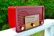 Charger l&#39;image dans la galerie, SOLD! - Sept 26, 2017 - CRANBERRY RED Mid Century Retro Vintage 1955 RCA Victor Model 5X-564 AM Tube Radio Great Sounding! - [product_type} - RCA Victor - Retro Radio Farm