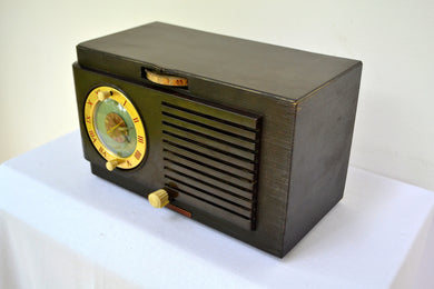 SOLD! - Dec 7, 2018 - BLUETOOTH MP3 READY - 1952 General Electric Model 66 AM Brown Bakelite Tube Clock Radio - [product_type} - General Electric - Retro Radio Farm